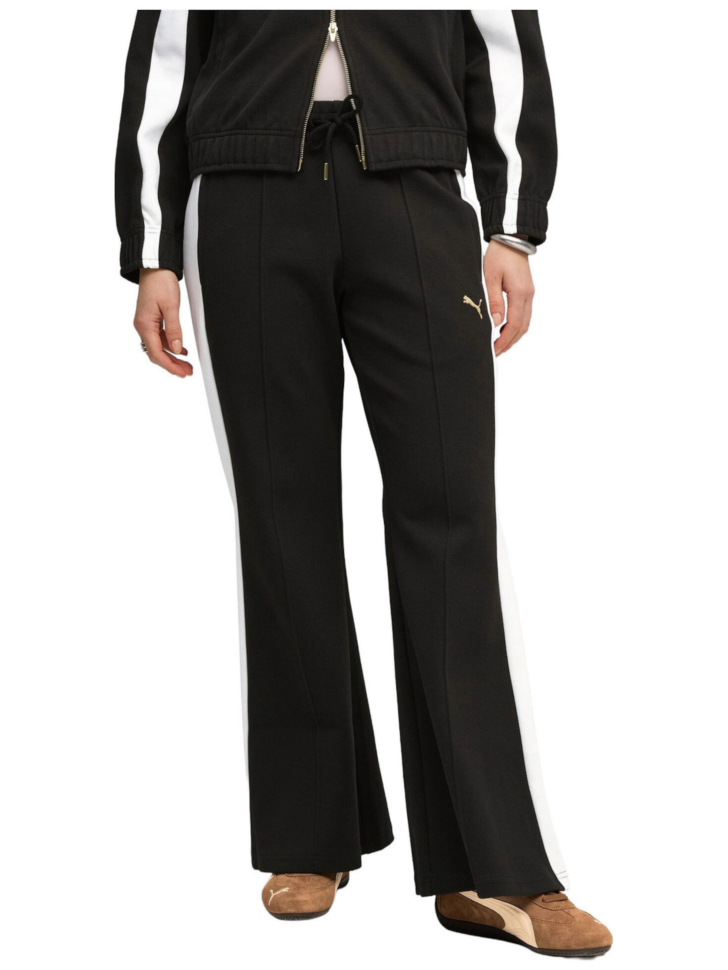 PUMA Regular Sports trousers 'T7' in Black: front
