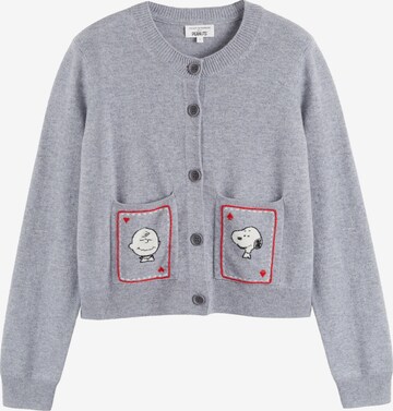 Chinti & Parker Gebreid vest 'Snoopy & Charlie Brown' in Grijs: voorkant