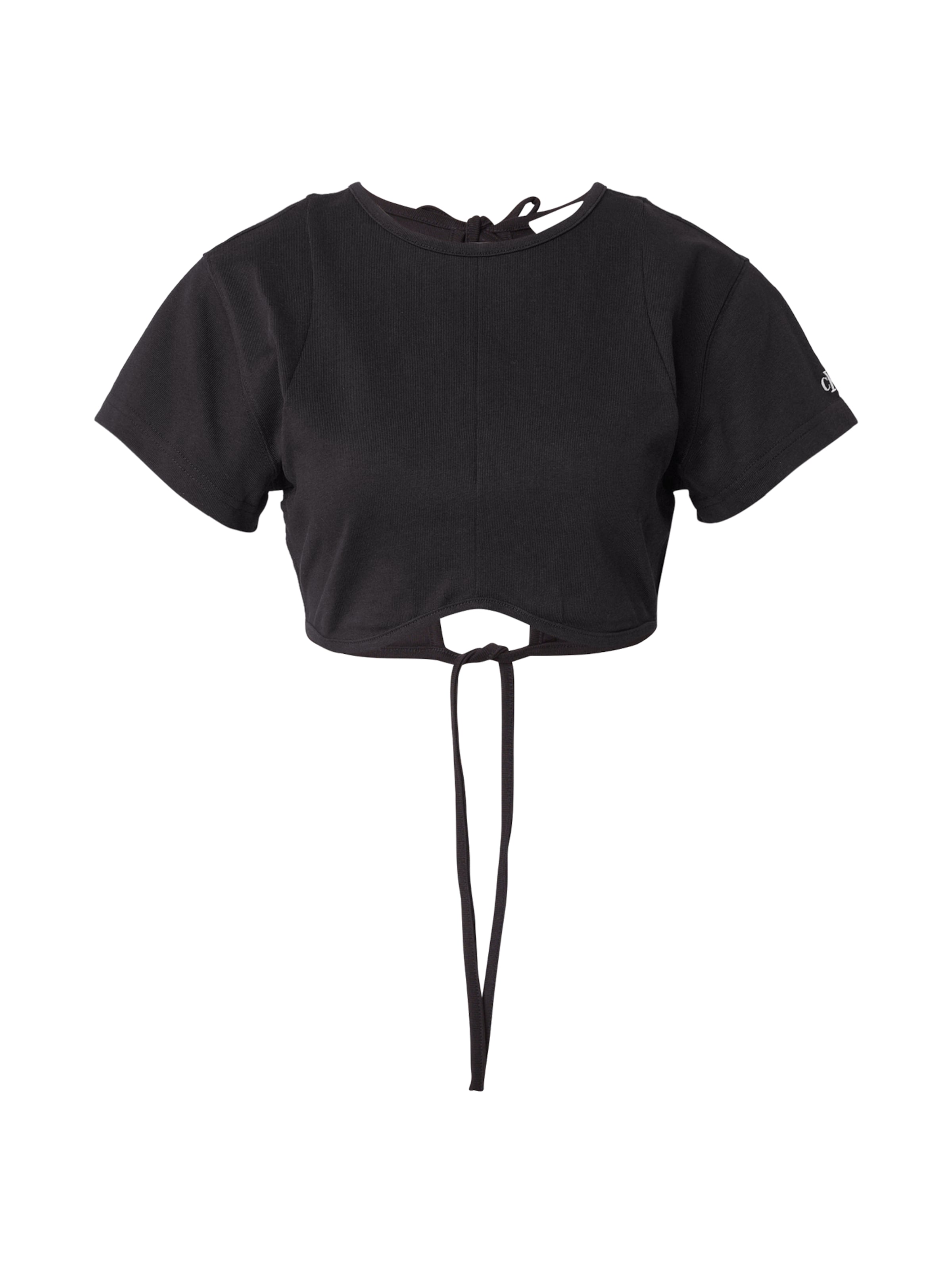 Tricou de la Calvin Klein Jeans pe negru: față