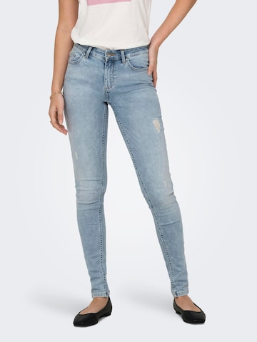 Skinny Jean 'Blush' ONLY en bleu : devant