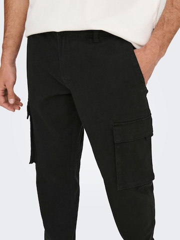 Regular Pantalon cargo 'Next' Only & Sons en noir