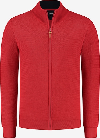 Travelin Knit Cardigan ' Lund ' in Red: front