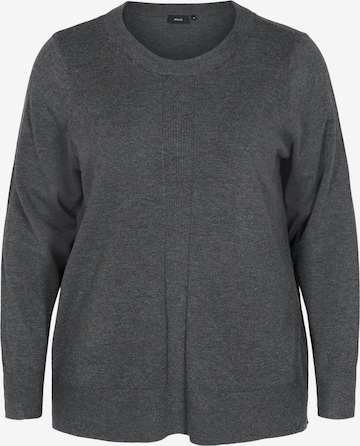 Pullover di Zizzi in grigio: frontale