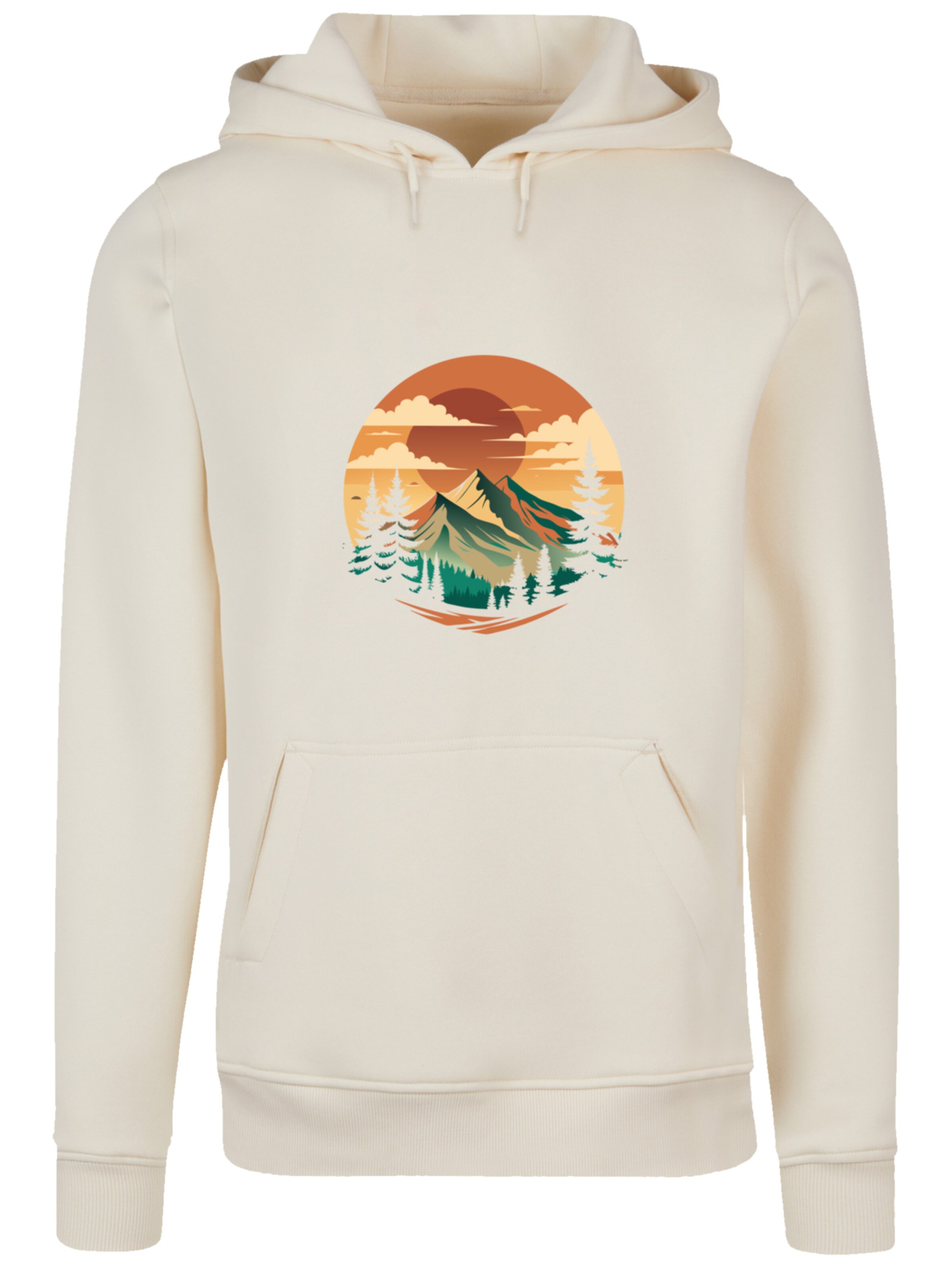Sweat-shirt 'Sonnenuntergang Berglandschaft' F4NT4STIC en beige : devant