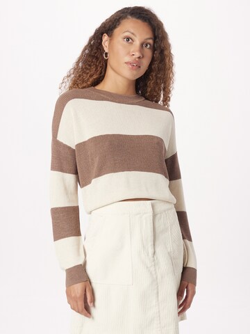 VERO MODA Sweater 'NEW LEXSUN' in Brown: front