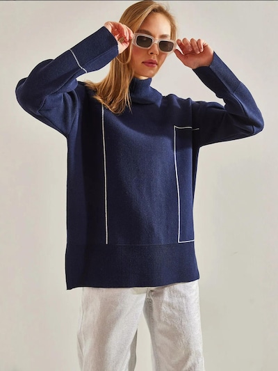 Bianco Lucci Pullover 'Pullover' em S-M em navy, Vista do artigo