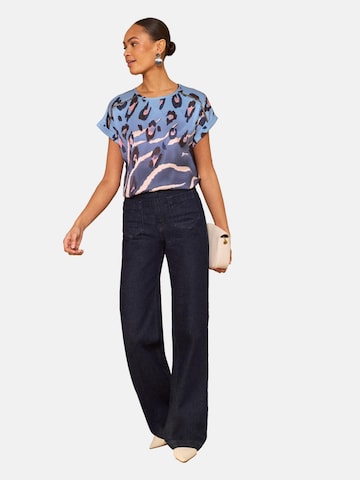 love & roses - Blusa em azul: frente