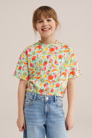 T-Shirt WE Fashion en vert : devant