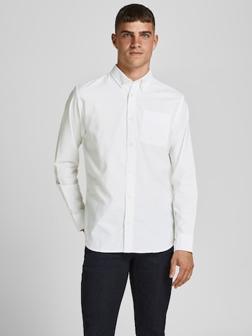 JACK & JONES جينز مضبوط قميص 'Brook' بلون أبيض: الأمام