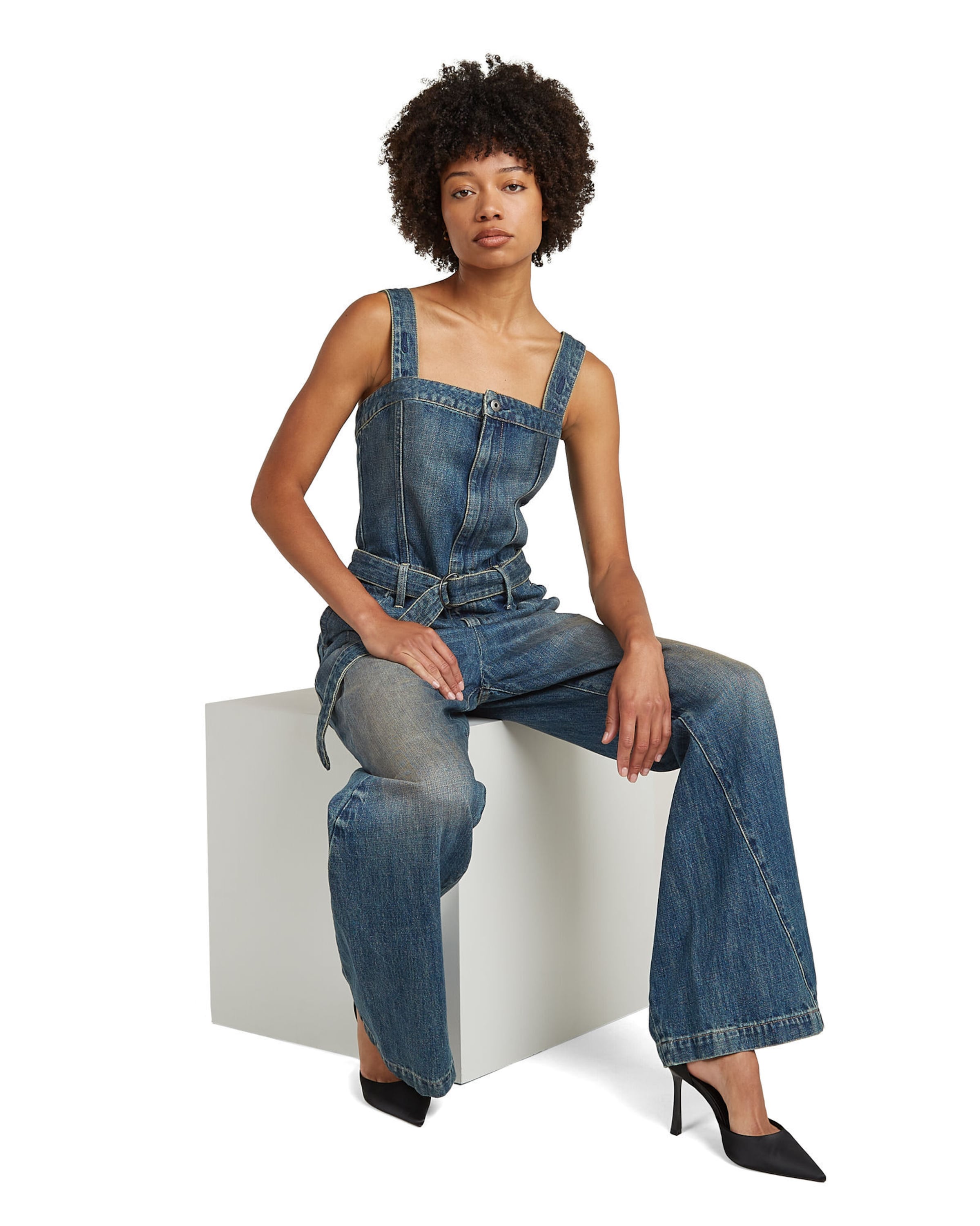 G-STAR Jumpsuit - 'Bustier 3D Jumpsuit' in Blau