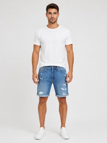 Regular Jean 'Herren Jeansshorts Boxeur des Rues Palm Bay, Slim Fit, Hellblau, Used-Look' Boxeur des Rues en bleu