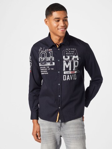 CAMP DAVID Regular fit Button Up Shirt in Blue: front