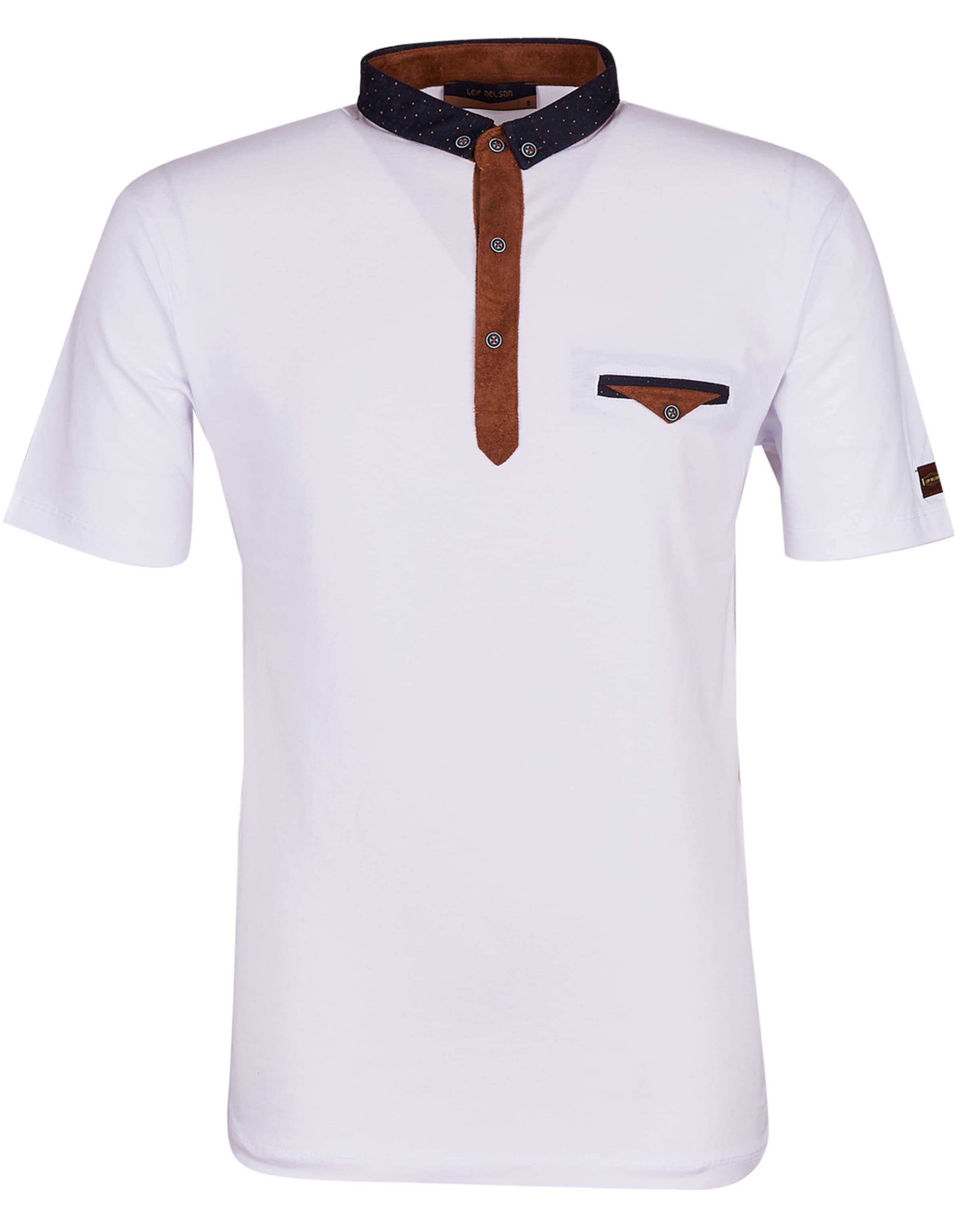 Männer Shirts Leif Nelson T-Shirt Polo in Weiß - DP75522