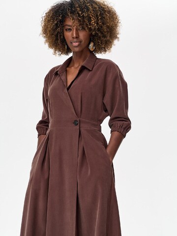 Blue Shadow Dress in Brown: front