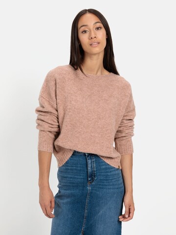 CAMEL ACTIVE Strickpullover aus einem Wollmix in Pink: Vorderseite