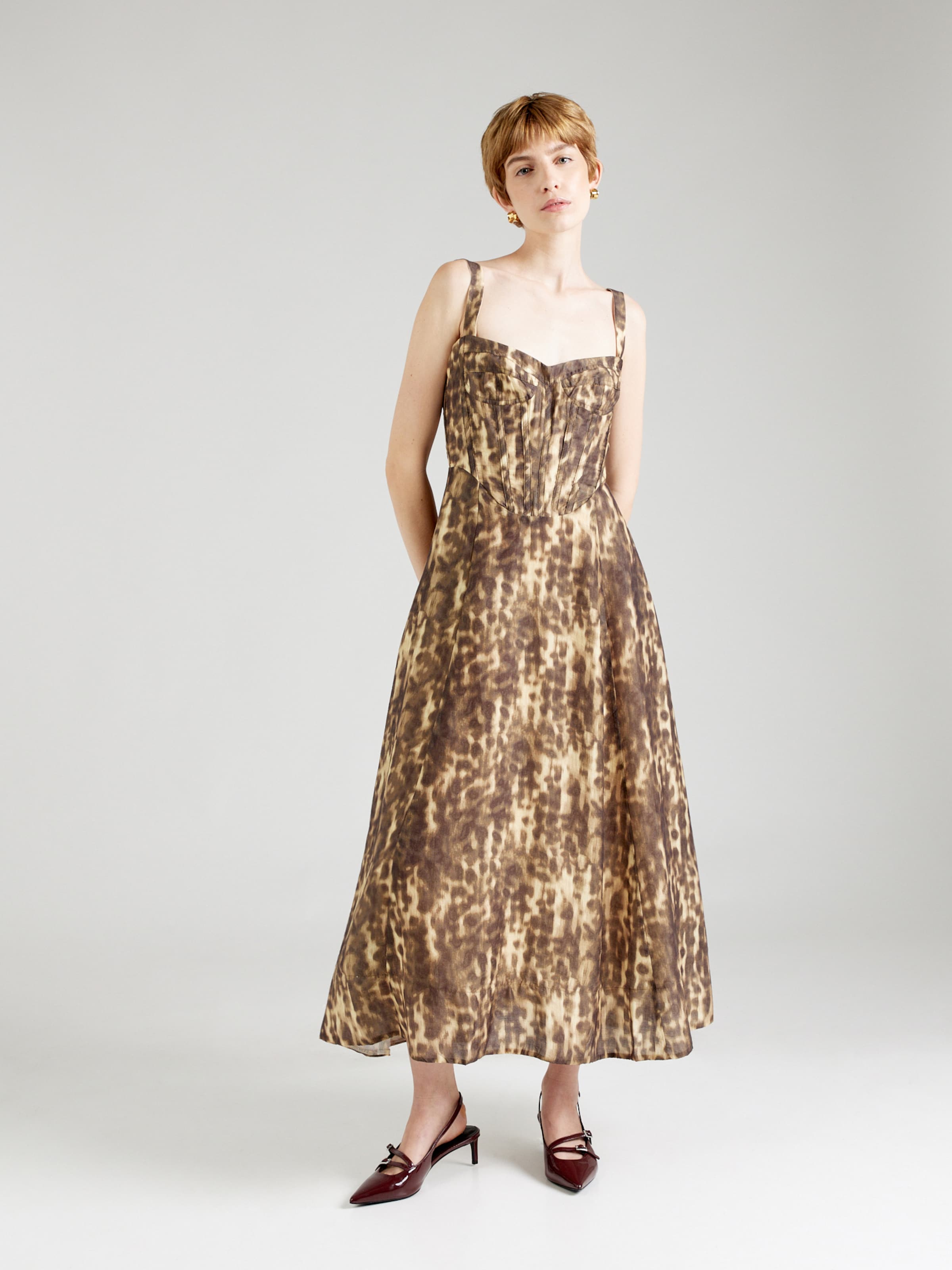 Bardot Evening Dress LILAH in Cappuccino Dark Brown ABOUT YOU