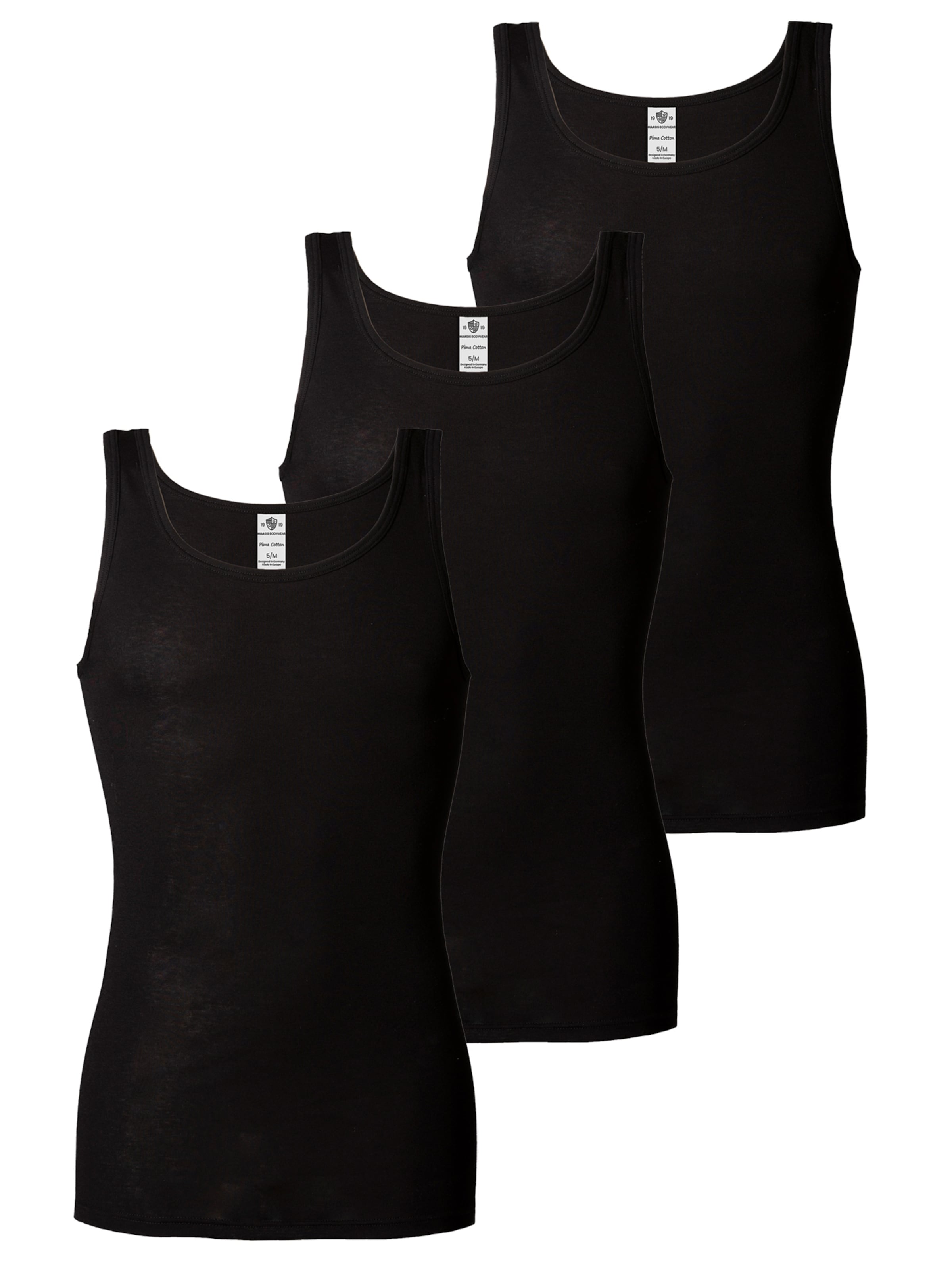 Haasis Bodywear Undershirt 'PIMA' in Black: front