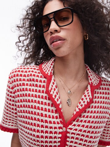 TOPSHOP Knit cardigan in Red