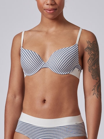 Skiny T-shirt Bra in Blue: front