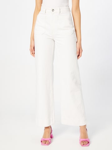 Wide Leg Jean 'SONNENSCHEIN' Goldgarn en blanc : devant