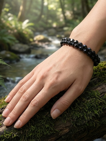 UNIQAL Armband 'SCHWARZER TURMALIN ZWEIREIHIG' in Gemengde kleuren