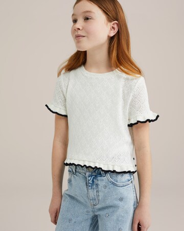WE Fashion Свитер в Белый: спереди