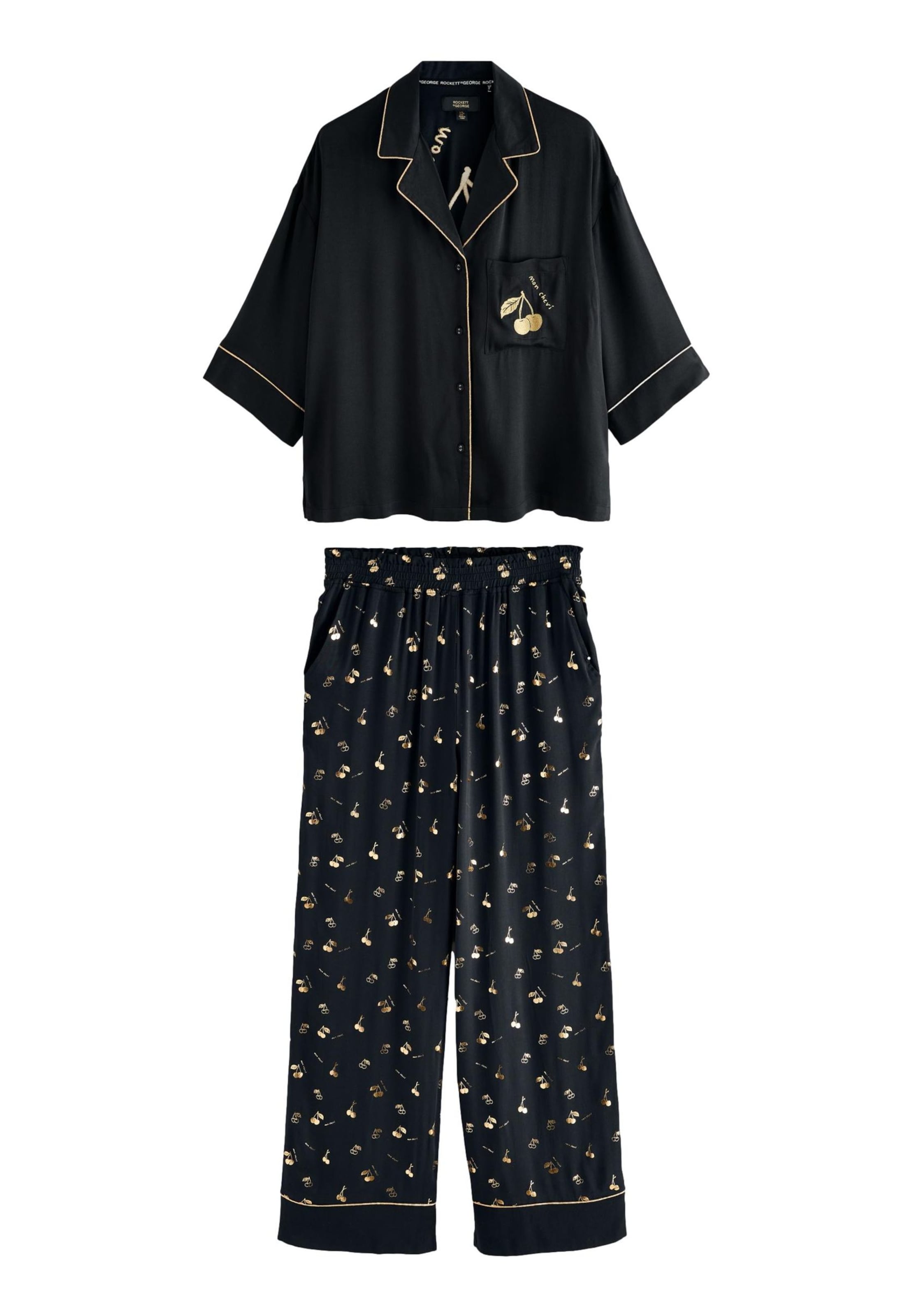 Rockett St George Pyjama in Zwart: voorkant