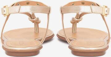 Kazar T-bar sandals in Gold