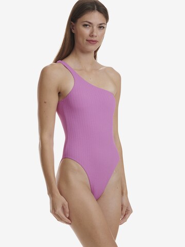 Wolford Bralette Swimsuit ' High Leg One Piece ' in Purple