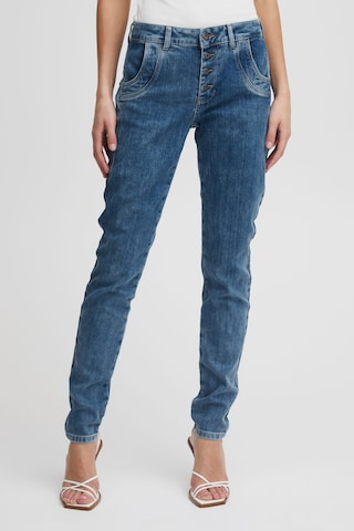 PULZ Jeans Slimfit Jeans 'Pzmelina Jns' in Blauw: voorkant