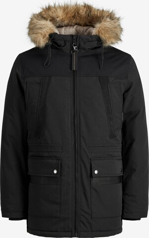 JACK & JONES Zimní parka 'Rocket' – černá: přední strana