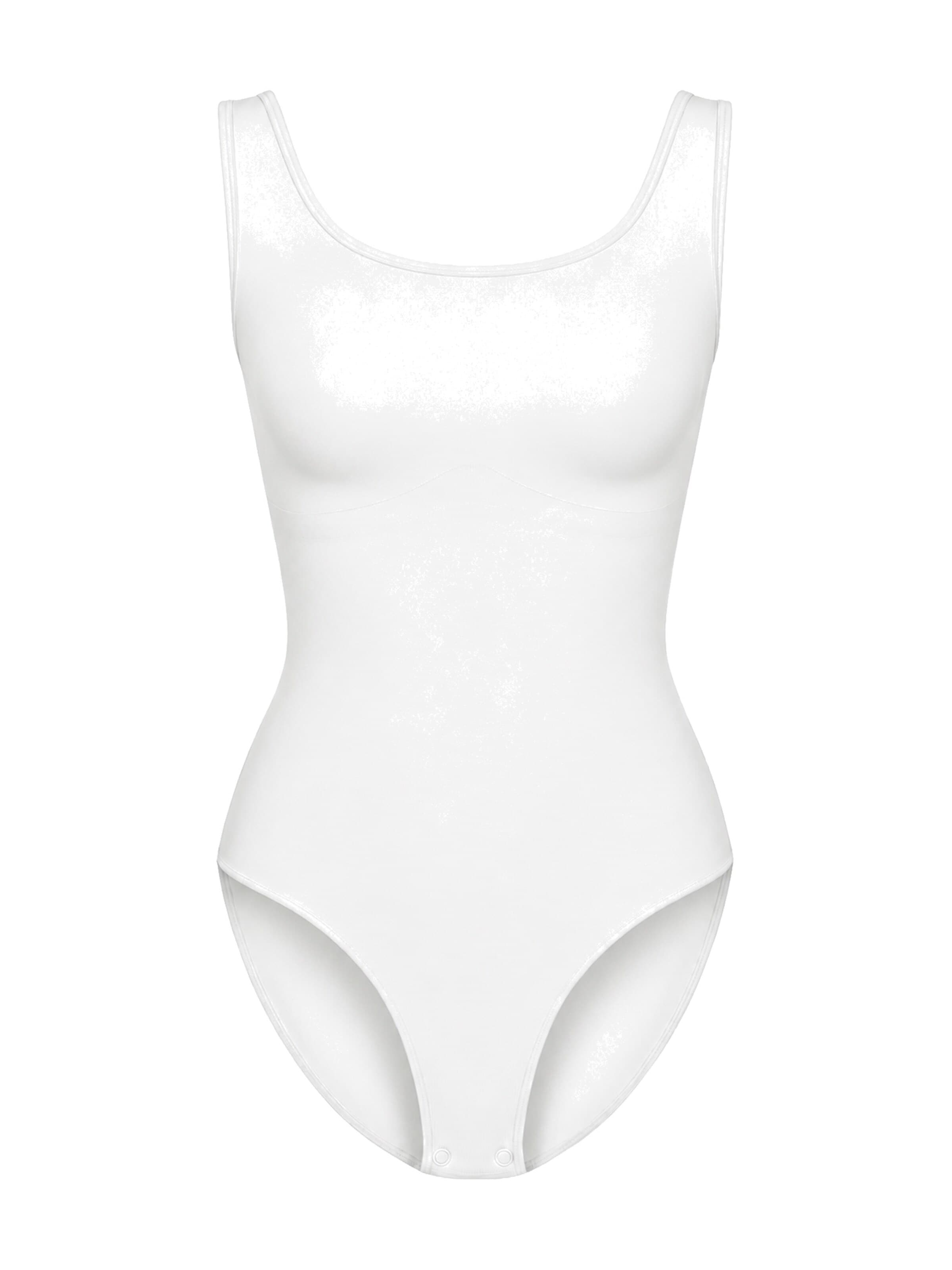 Body modellante 'Tank Sculpting Bodysuit with Slip' di cfab in bianco: frontale