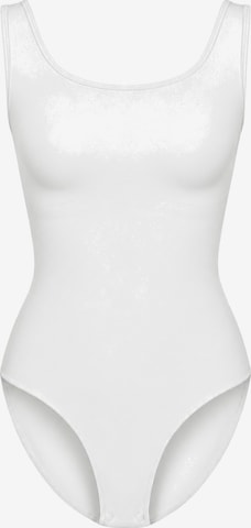 Body modellante 'Tank Sculpting Bodysuit with Slip' di cfab in bianco: frontale