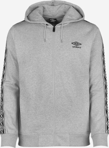 UMBRO Athletic Zip-Up Hoodie 'Active Style' in Grey: front