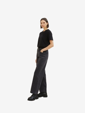 TOM TAILOR Wide Leg Jeans i svart