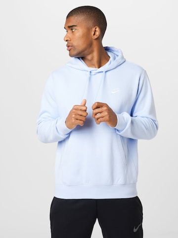 Nike Sportswear Klasický střih Mikina 'Club Fleece' – modrá: přední strana