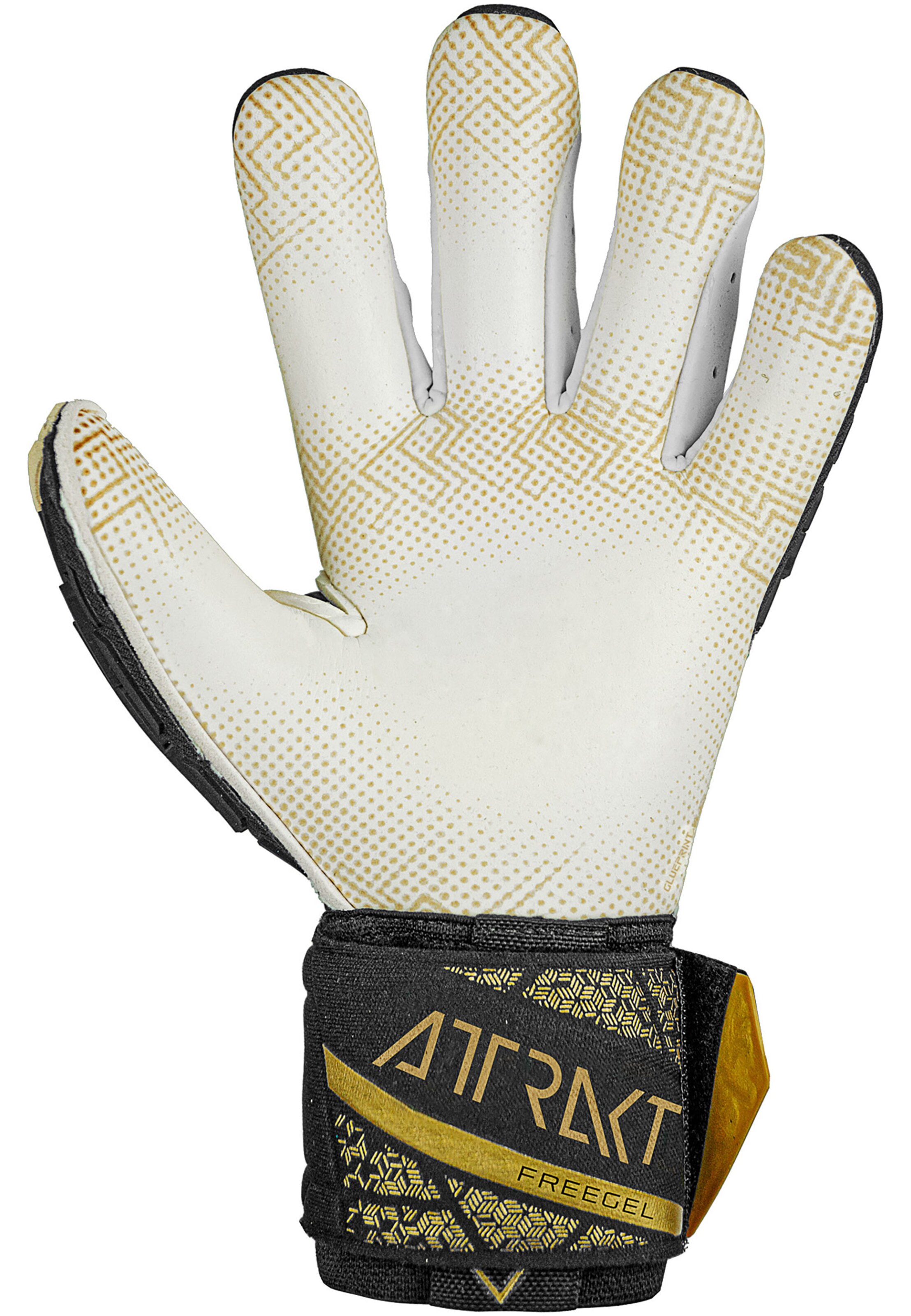 REUSCH Torwarthandschuh 'Attrakt Freegel Gold X GluePrint Finger Support' in Schwarz