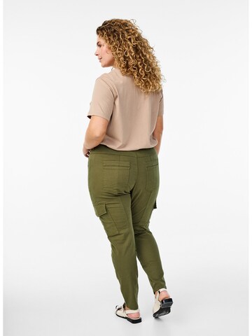 Zizzi Tapered Cargobroek 'JSEA' in Groen