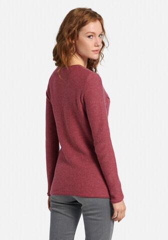 Peter Hahn Rundhals-Pullover aus 100% Schurwolle in Rot