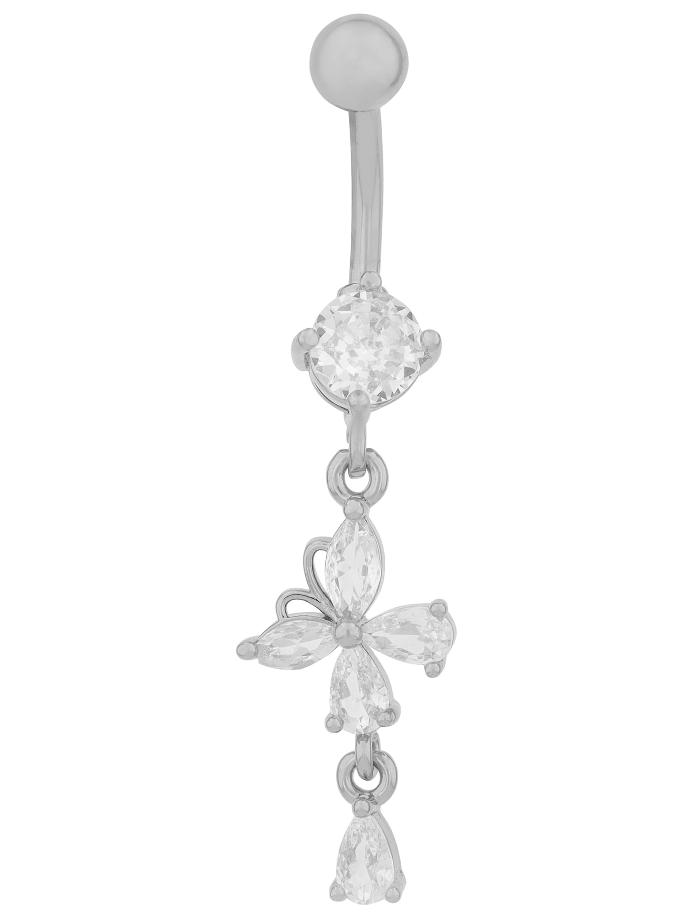 Akzent Piercingschmuck 'Zirkonia'‌‌‌‌‌‌ in Silber