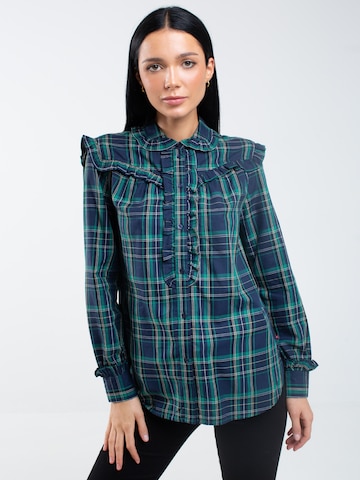 BIG STAR Blouse 'Frilo' in Blue: front