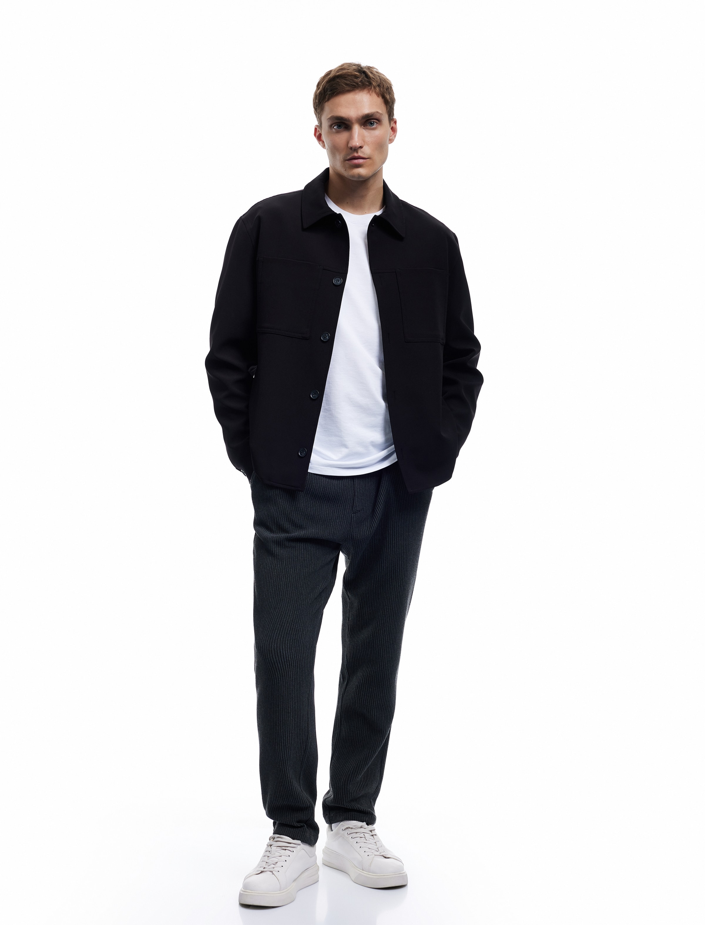 Koton Flared Chino trousers in Grey: front