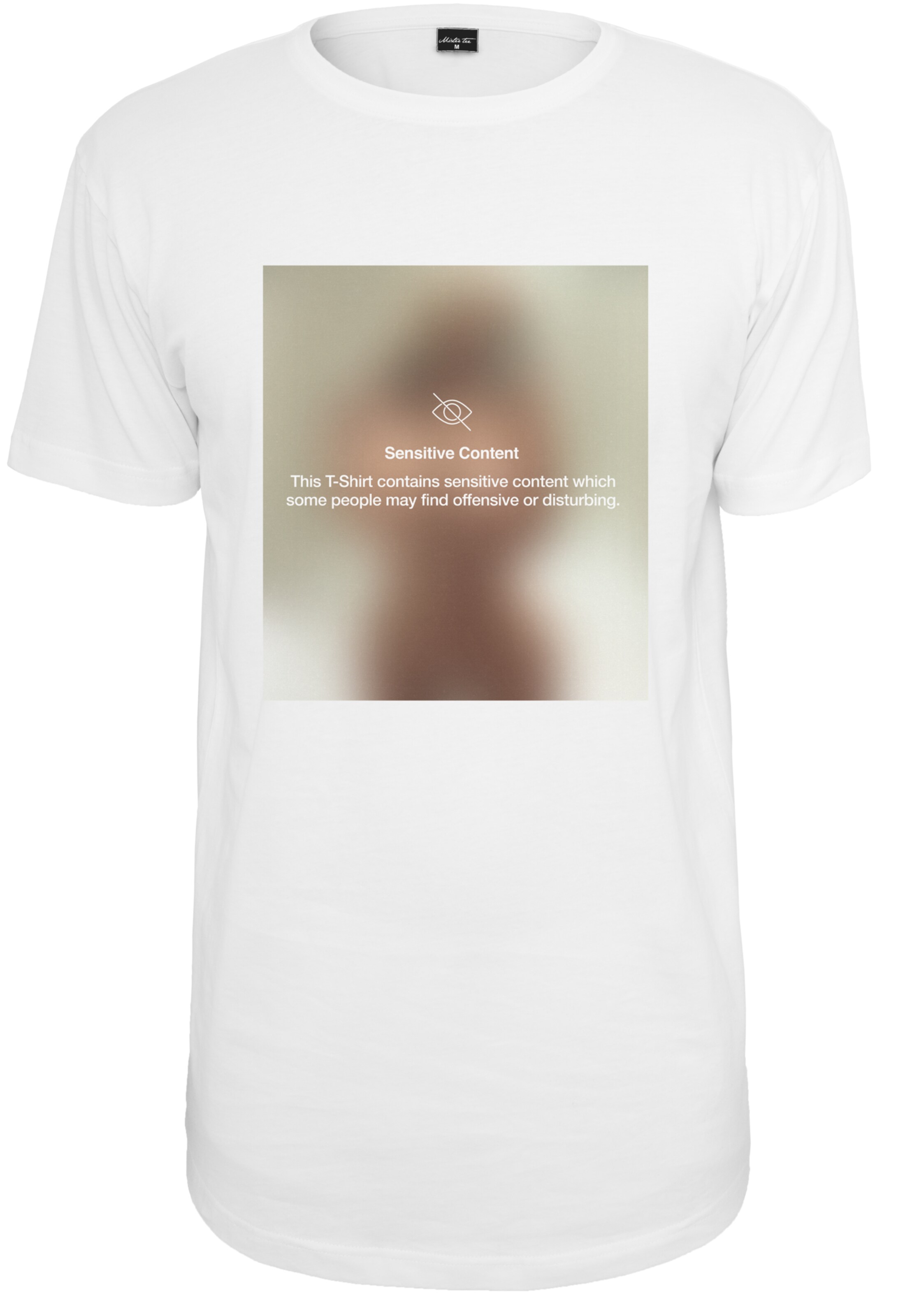 MT Men T-Shirt 'Sensitive Content' in Weiß: Vorderseite