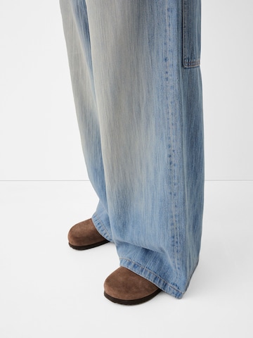 Wide Leg Jean Bershka en bleu