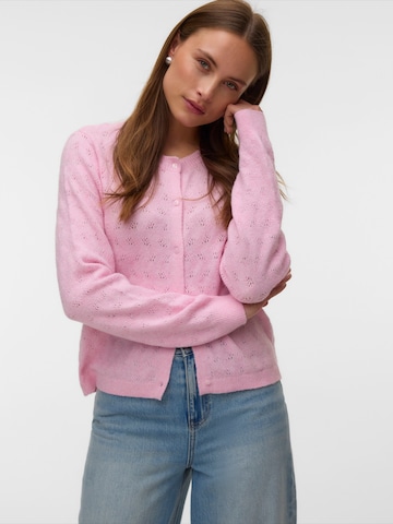 VERO MODA Knit cardigan 'VMDOFFY' in Pink: front