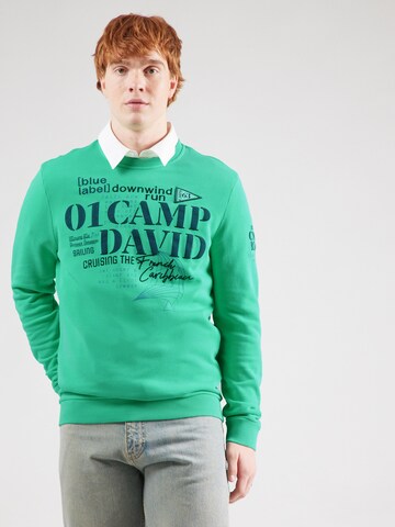 CAMP DAVID Sweatshirt in Green: front