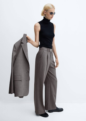 MANGO Wide Leg Bügelfaltenhose 'aros' in Grau