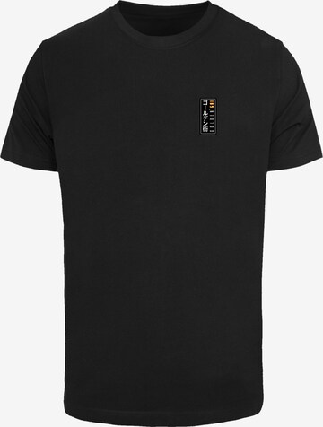 F4NT4STIC Shirt 'Kanagawa Welle - Golden Gai' in Black: front