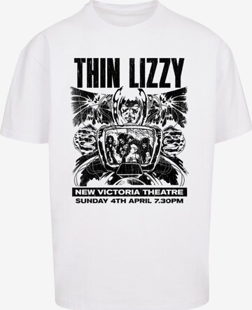 Merchcode T-Shirt 'Thin Lizzy - New Victoria Theatre' in Weiß: predná strana