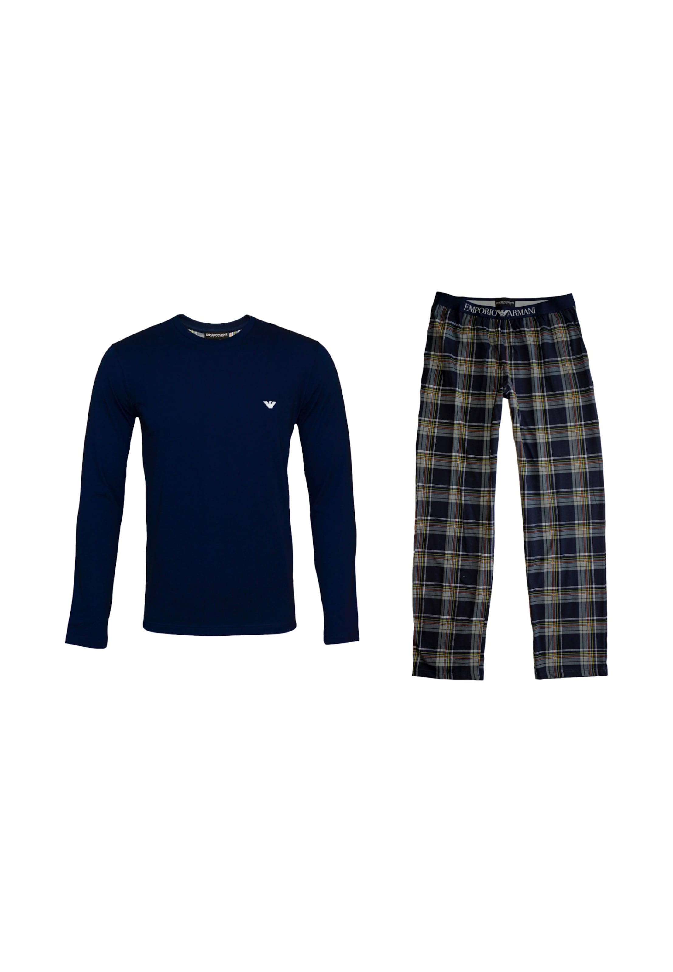 Pigiama lungo di Emporio Armani in blu: frontale